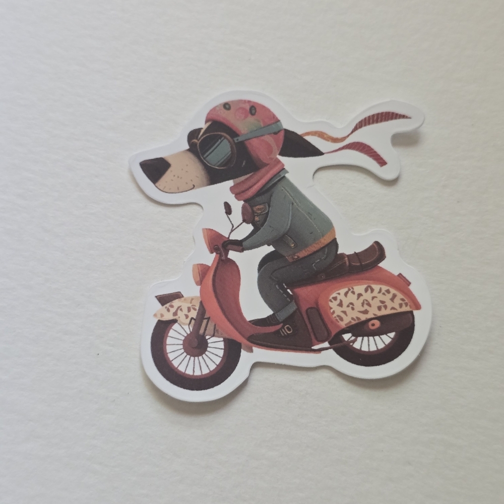 10/$10 Dog on Scooter Sticker